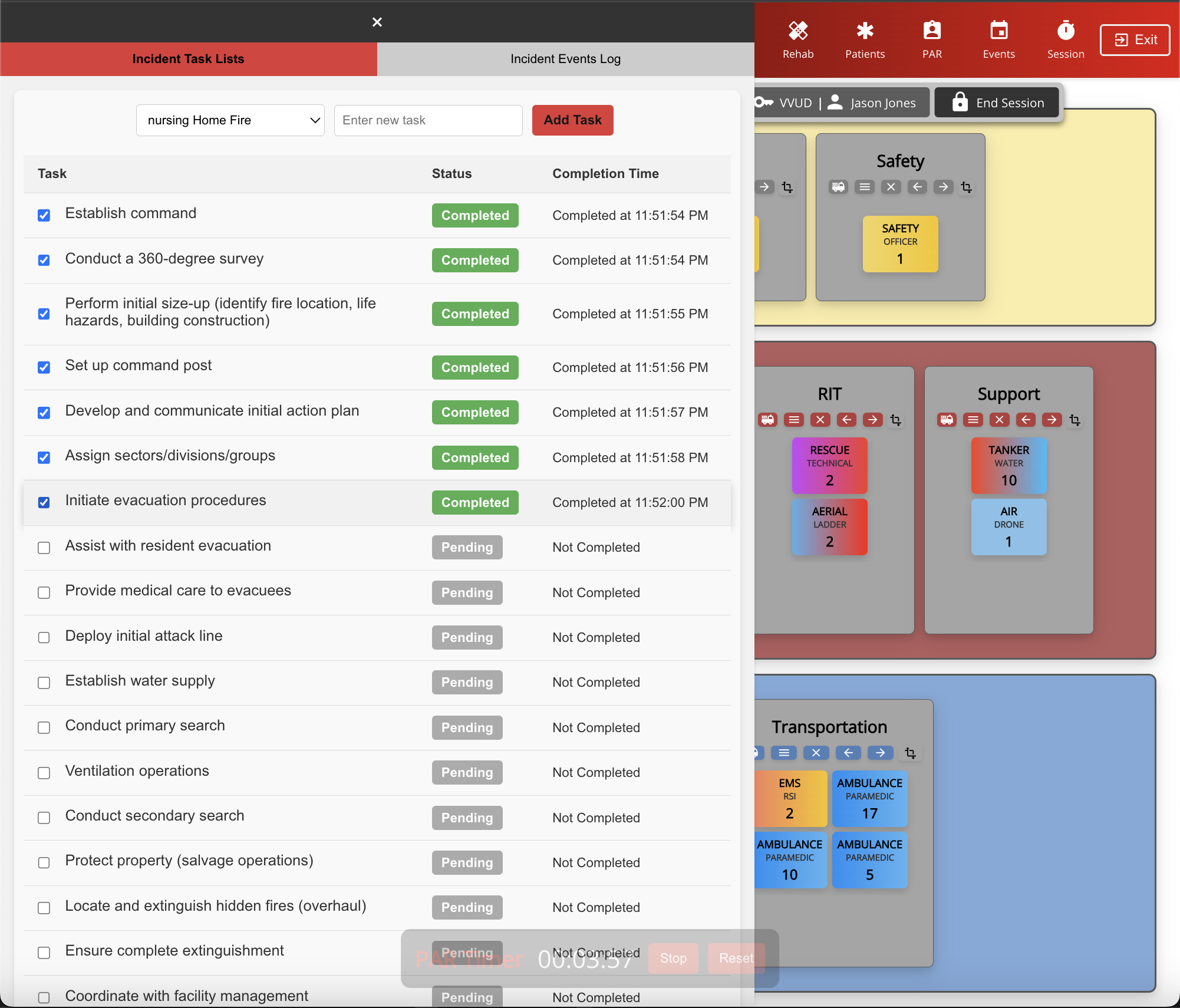 Task Lists & Event Log Illustration